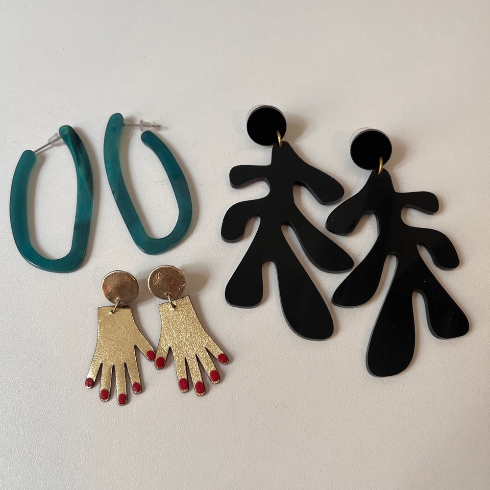 3 Pairs - Statement Earrings